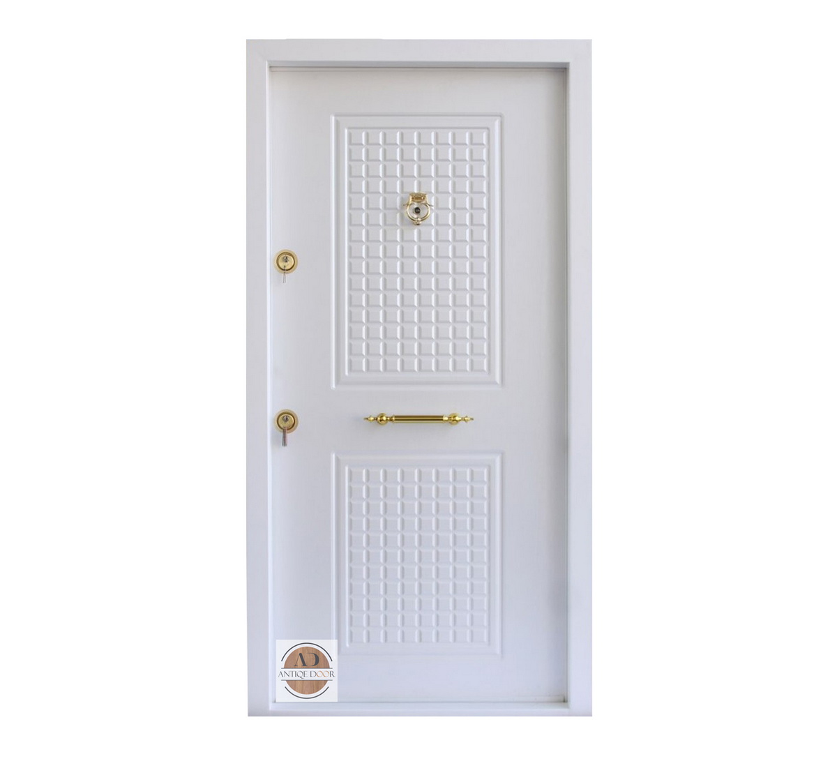 درب ضد سرقت دو قاب پی وی سی سفید راست بازشو
