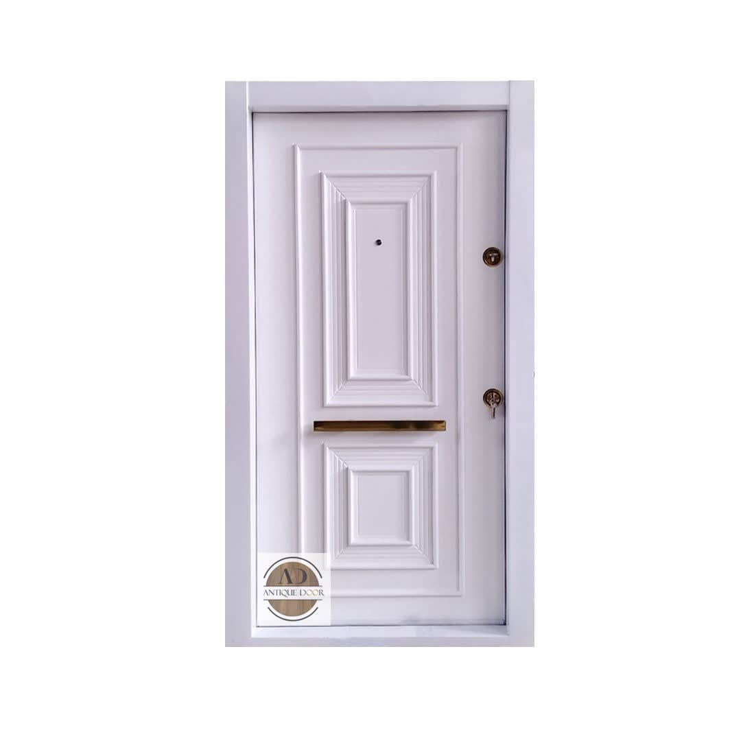 درب ضد سرقت دو قاب مدرن سفید چپ بازشو