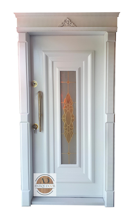 درب ضد سرقت ونی گلس رنگ سفید راست بازشو