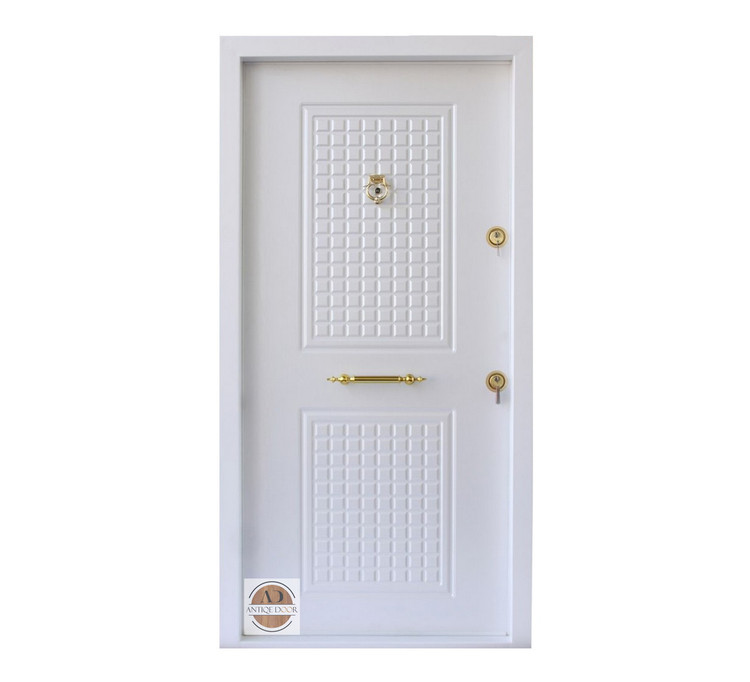 درب ضد سرقت دو قاب پی وی سی سفید چپ بازشو