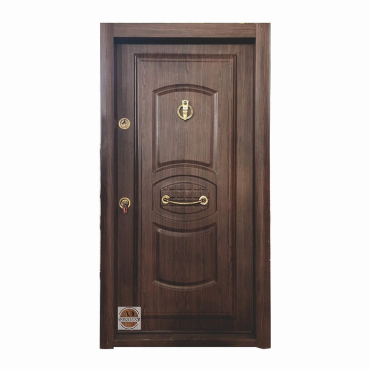 درب ضد سرقت روکش فلزی دکورال مدل سه قاب راست بازشو