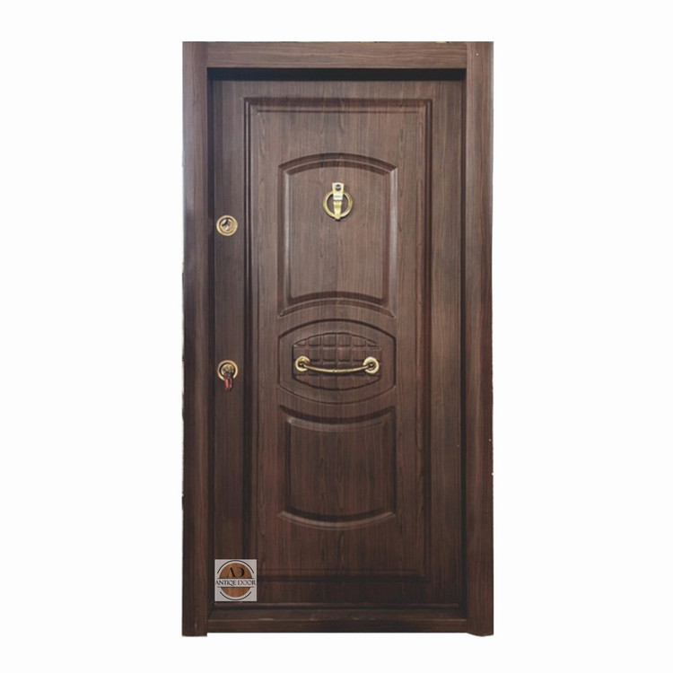 درب ضد سرقت روکش فلزی دکورال مدل سه قاب راست بازشو