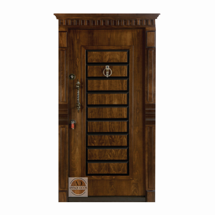 درب ضد سرقت مدل ده قاب برجسته روکش راش راست بازشو