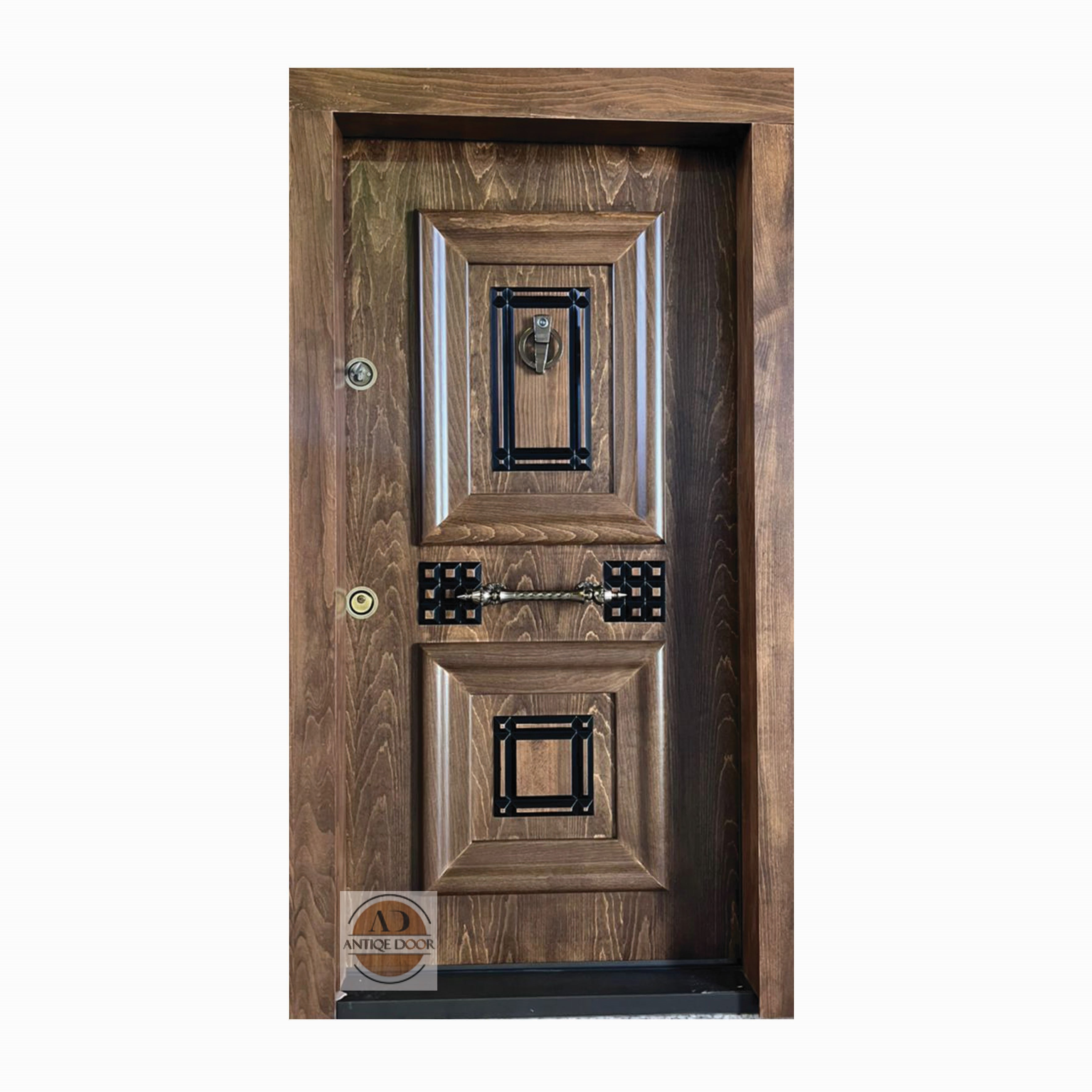 درب ضد سرقت آبنوس روکش گردو راست بازشو