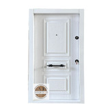 درب ضد سرقت رویه فلز سه قاب لوکس سفید چپ بازشو