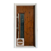 درب ضد سرقت ترمو گلس اسکلت سفید راست بازشو