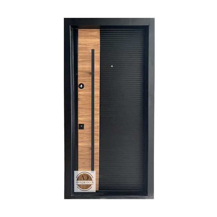 درب ضد سرقت مدل متین مشکی راست بازشو