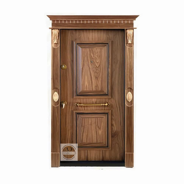 درب ضد سرقت مدل دو قاب روکش گردو راست بازشو