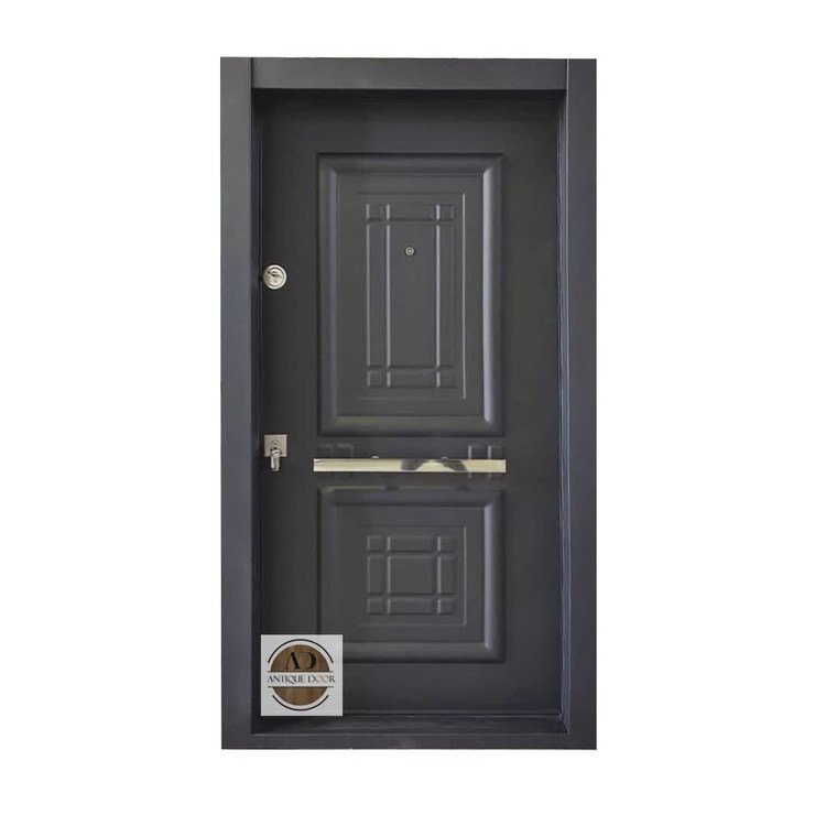 درب ضد سرقت روکش فلزی مدل آبنوس مشکی راست بازشو