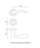 شماتیک دستگیره درب رزت کد 2000R ایران