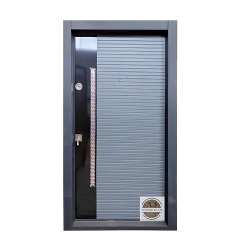 درب ضد سرقت مدل ترکیبی کامپوزیت و رنگ طوسی راست بازشو