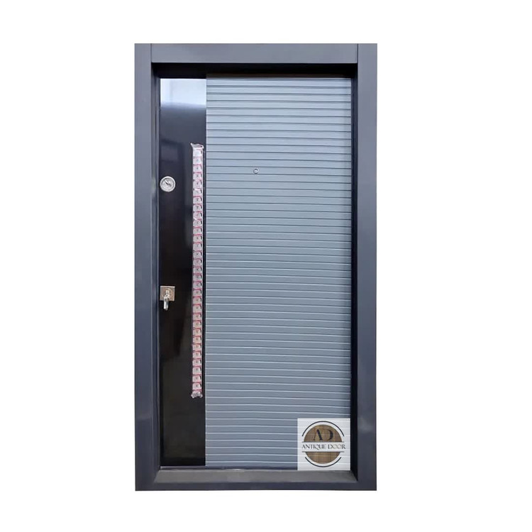 درب ضد سرقت مدل ترکیبی کامپوزیت و رنگ طوسی راست بازشو