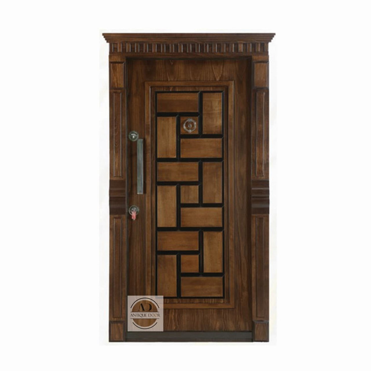 درب ضد سرقت مدل پازل روکش راش راست بازشو