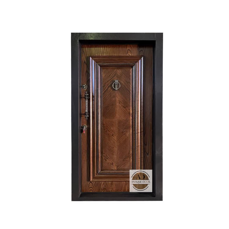 درب ضد سرقت تک قاب جناقی روکش بلوط راست بازشو