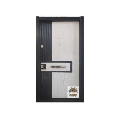 درب ضد سرقت مدل دیپلمات سفید پتینه نقره ای راست بازشو