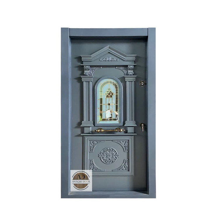 درب ضد سرقت مدل پلازا طوسی چپ بازشو